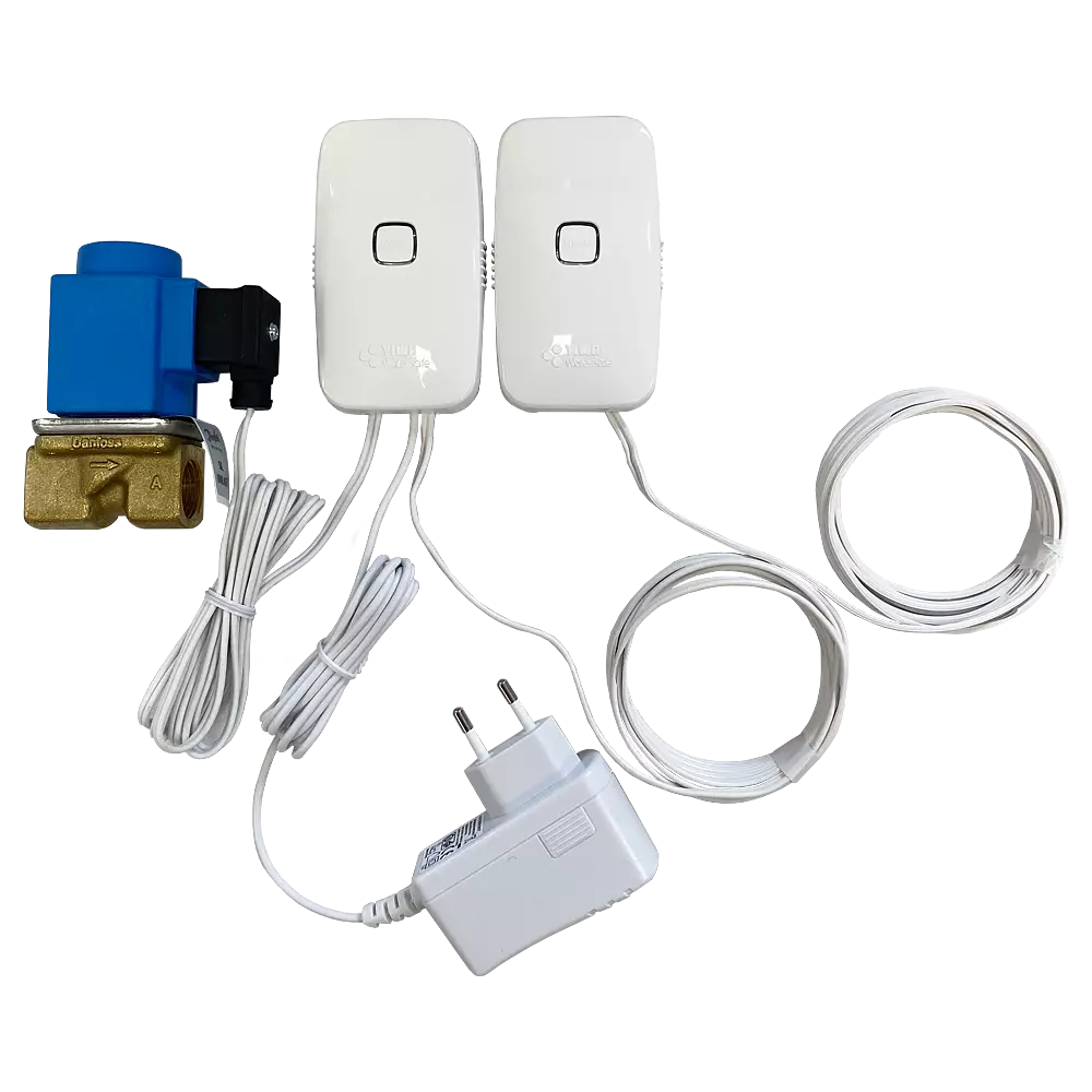 Läckagebrytare trådlöst, en ventil 1/2", batteridriven sensor
