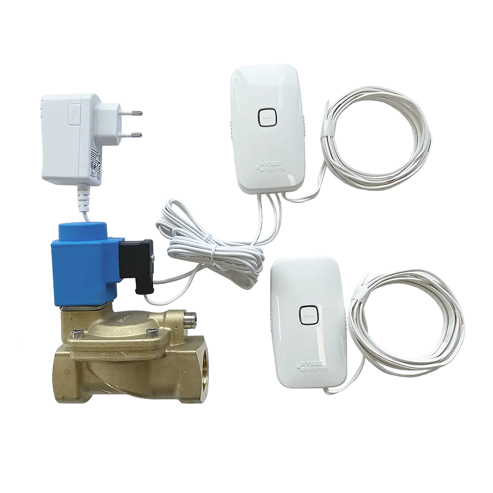 Läckagebrytare trådlöst, en ventil 1", batteridriven sensor